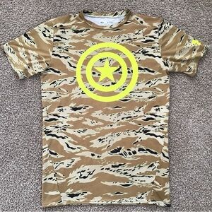 Under Armour Captain America Compression Shirt Mens Size XL Desert Camo
